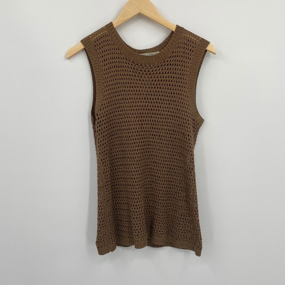 Carlisle Brown Open-Weave Cardigan and Pullover Set - Picture 2 of 9